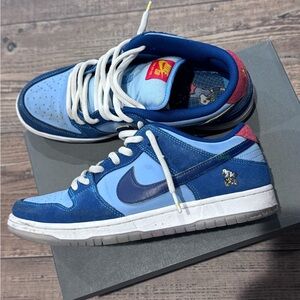 Nike Blue and Red Low-Top Sneakers